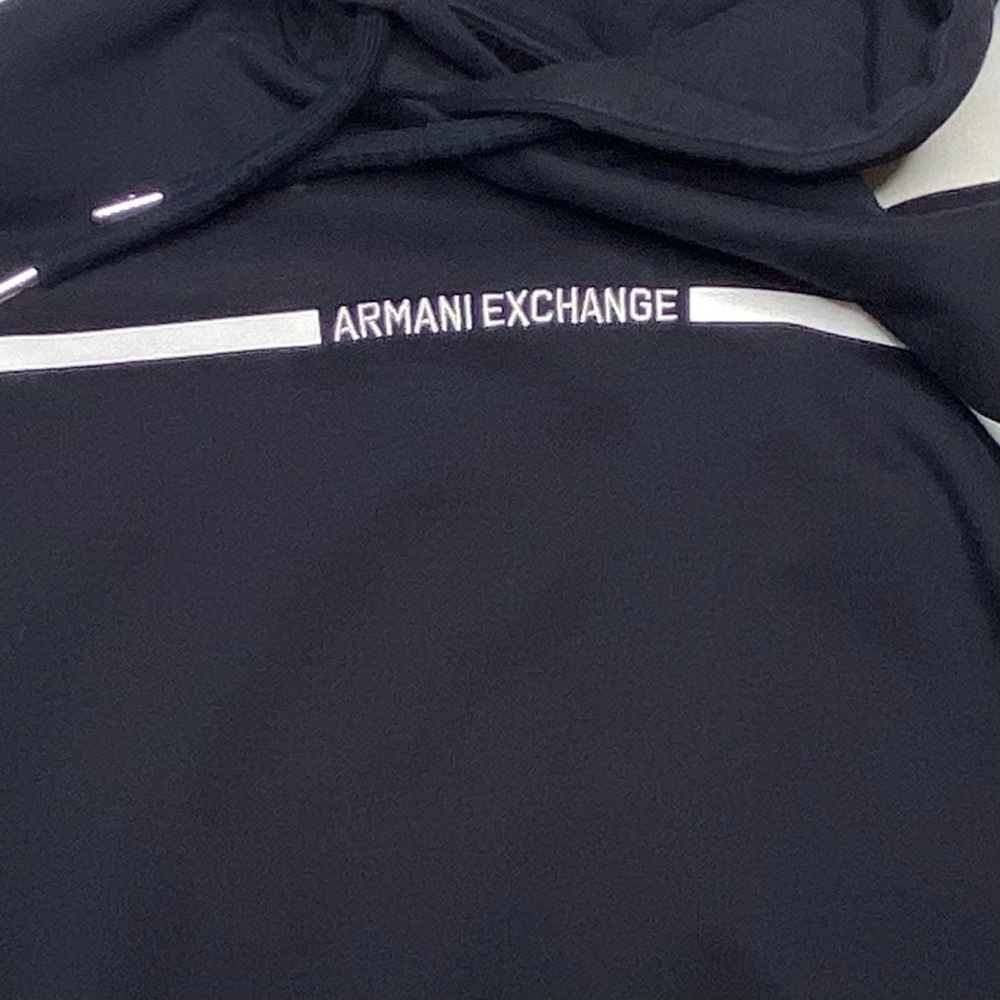 Armani Exchange Chest Stripe Logo Hoodie Size Small - Picture 5 of 12